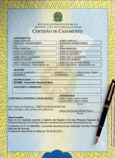 Certidão de casamento online em PDF com assinatura digital e QR Code de autenticidade
